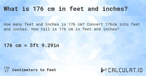 Convert 176 Centimeters to Feet